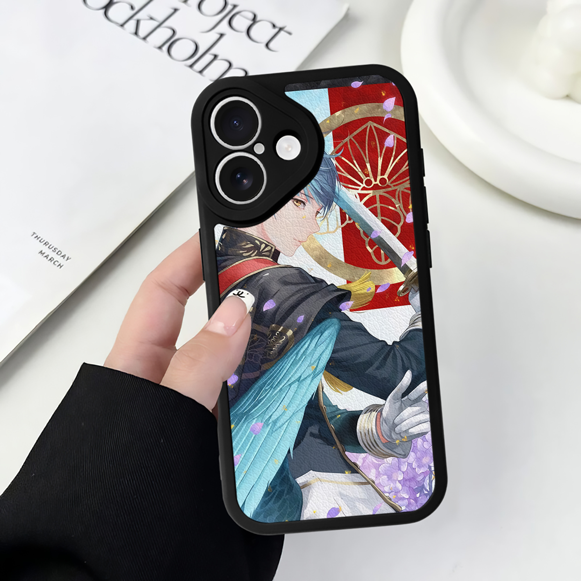 （画像用） 刀剣乱舞 Touken Ranbu 【iPhone 16シリーズ対応】シリコンスマホケース（レザー調） 材質：シリコン